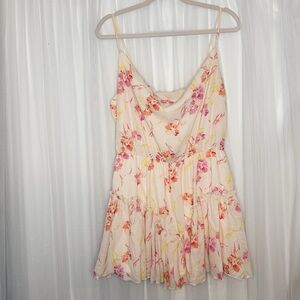 Peach Love California Floral Romper - Pink and Yellow